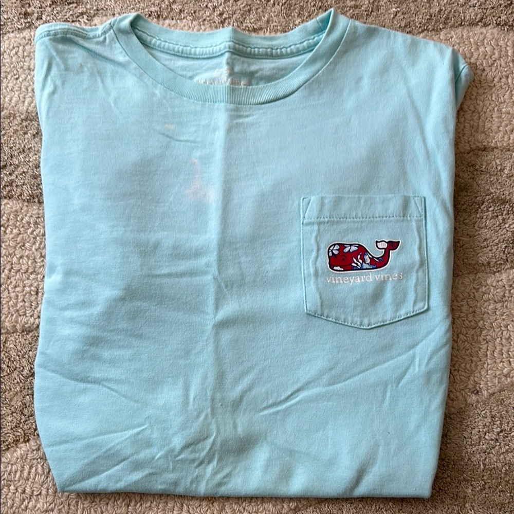 Vineyard Vines Light Blue T-Shirt with Whale Logo